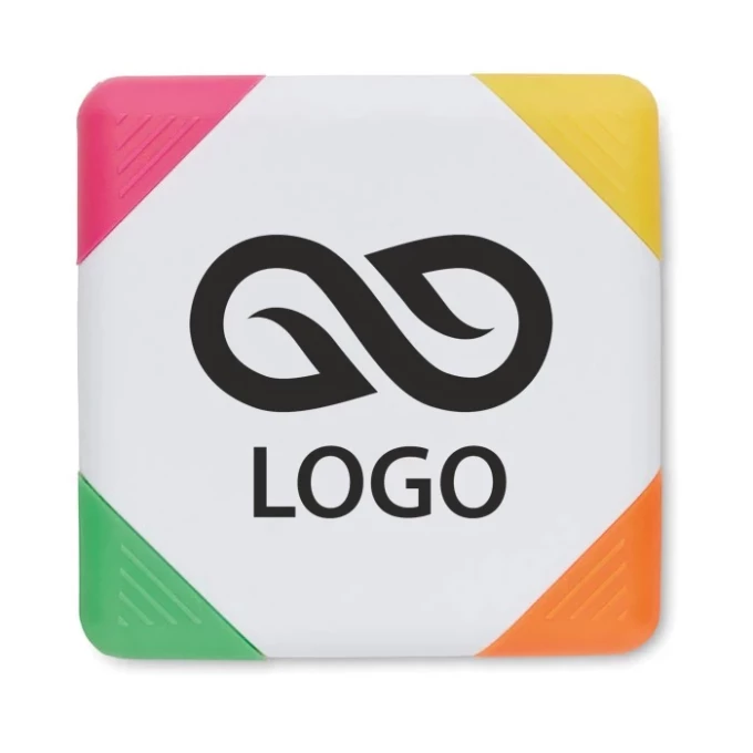 Kwadratowy zakreślacz SQUARIE - bialy